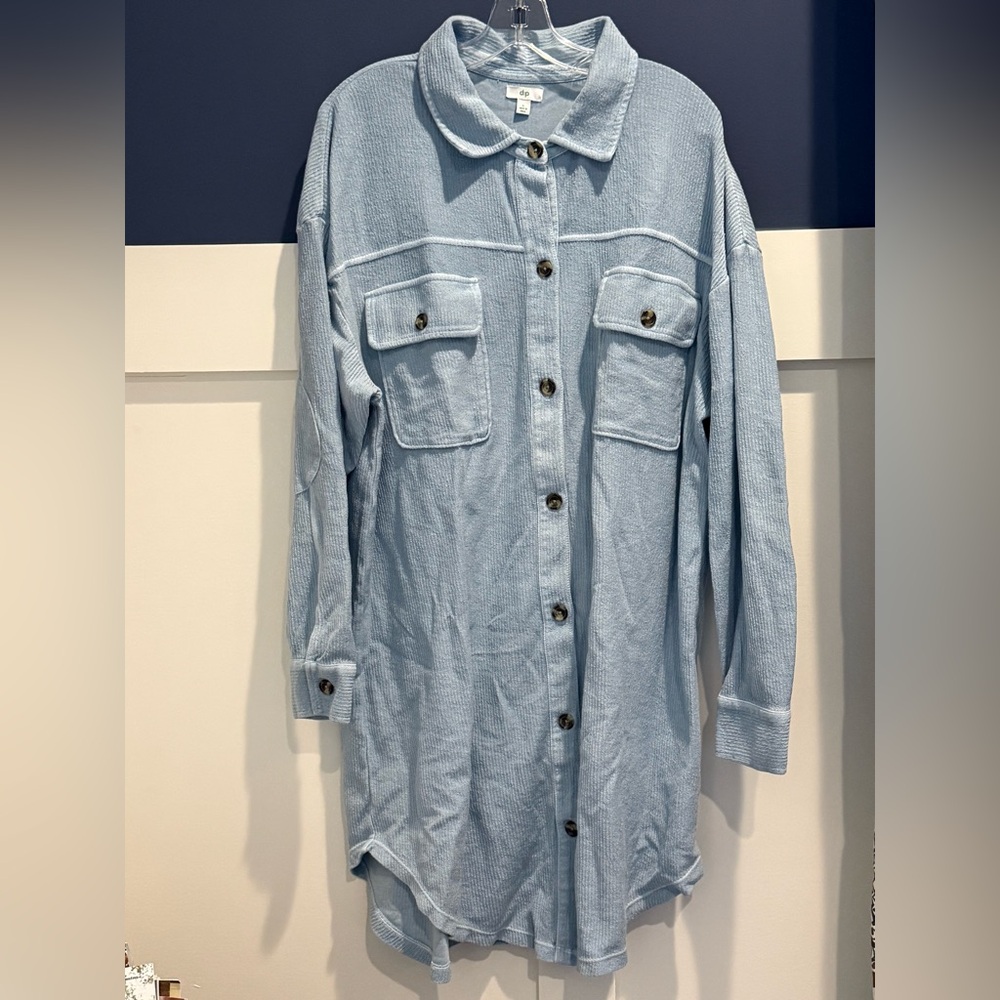 Dip Women's Light Blue Long Oversized shirt / Jacket Size L NWOT